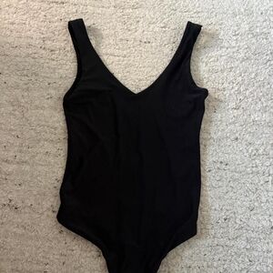 Aerie Black V-Neck Bodysuit